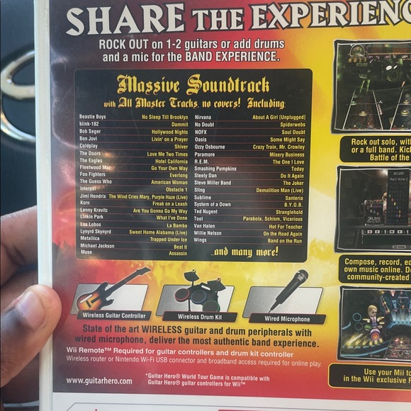 Nintendo Guitar Hero World Tour for Wii - Red and Yellow - Picture 3 of 4